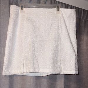 Large white patterned skirt